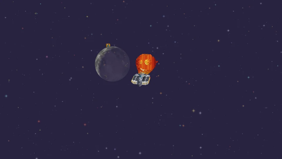 A Carrier burns over the grey moon Lune